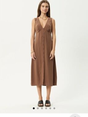 AFENDS HARTLEY MAXI DRESS XS CINNAMON NWT